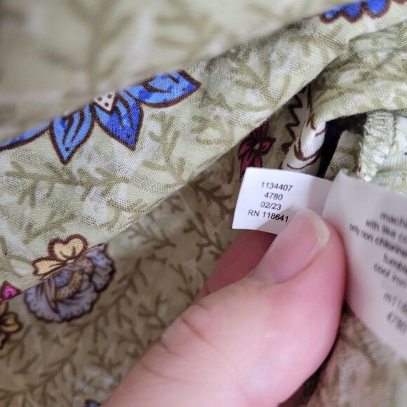 Lane Bryant Floral Print Tie Neck Ruffle Short Sleeve Top Blouse Plus Size 14 - Picture 8 of 9